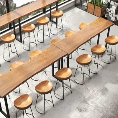 Set tavolo da bar industriale in legno massello da 1/2/4/7 pezzi Set da bistrot fisso