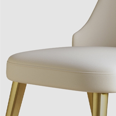 Stuhl aus Kunstleder im Glam-Stil, armlose Beistellst&uuml;hle mit Metallbeinen