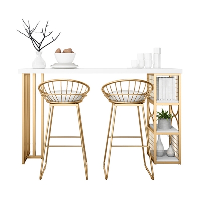 Glam Pub Table Massivholz-Barh&ouml;he, rechteckiger Bartisch f&uuml;r den Innenbereich