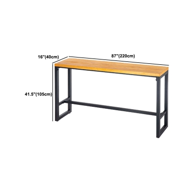 1/4/7/9-teiliges industrielles Bartisch-Set aus Eisen, rechteckiges Bistro-Set aus Kiefernholz mit Fu&szlig;st&uuml;tze