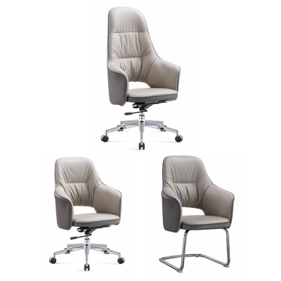 Sedia da scrivania direzionale moderna in ecopelle ergonomica con schienale alto