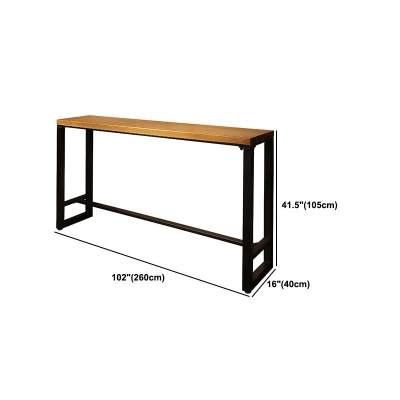 Rechteckiger Bartisch im industriellen Stil, Massivholz-Bistro-Barschreibtisch mit Fu&szlig;st&uuml;tze