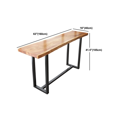 Hellbrauner Bartisch mit Massivholzplatte, moderner Bistrotisch mit Metallrahmen