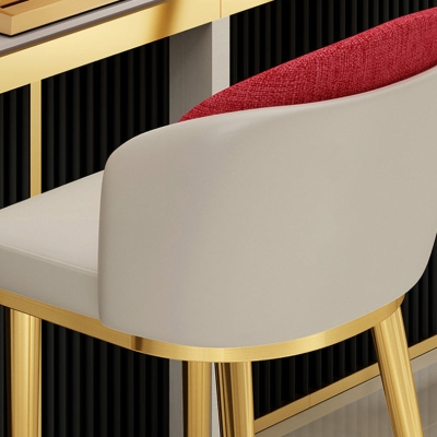 30,34'' Glamour-Barhocker aus Leder mit mattem Finish, gepolsterter Restauranthocker