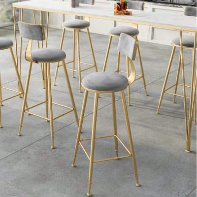 Rechteckiger Bartisch im Glam-Stil aus Kunstmarmor, Weintisch mit 4 Beinen