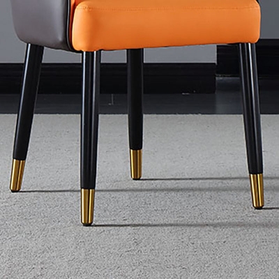 Beistellstuhl aus Leder mit massiver R&uuml;ckenlehne und skandinavischem Design