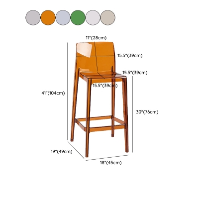 Hoher Thekenhocker im nordischen Stil mit Acryl-R&uuml;ckenlehne und 4 Beinen