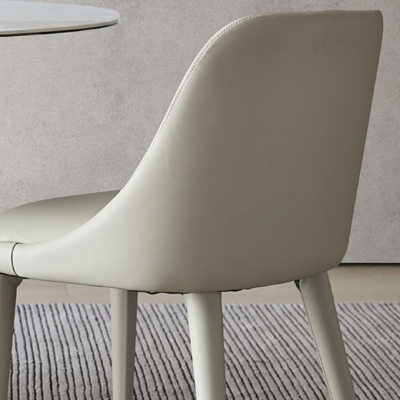 Gepolsterter Parsons Chair f&uuml;r das Esszimmer, Esszimmerstuhl aus Kunstleder