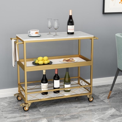 Tavolo da cucina rettangolare alto e moderno da 80 cm, tavolo da cucina in metallo rotolante per cucina