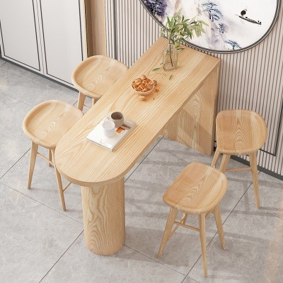 1/3/4/5-teiliges Massivholz-Tisch- und Hocker-Set, modernes Bar-Set mit mattem Finish