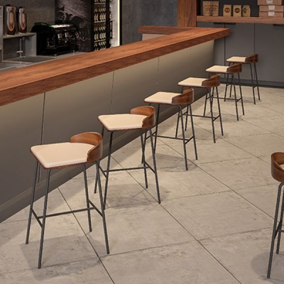 Modernes Bartisch-Set aus Holz, 1/5-teilig, Tresentisch mit gepolsterten Hockern
