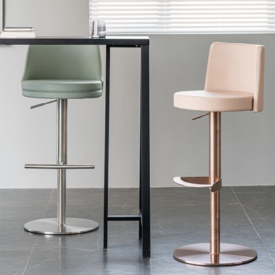 Verstellbarer Thekenhocker im modernen Stil mit Lederkissen und Einzelbein