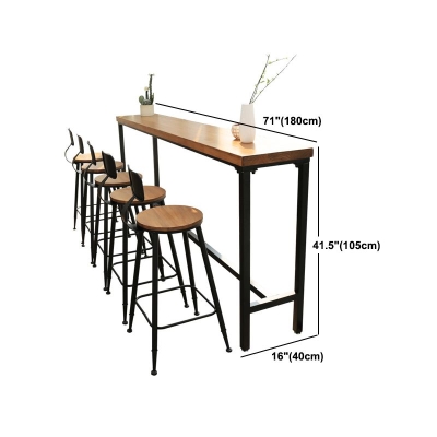Rechteckiger Bartisch im modernen Stil aus Kiefernholz, Massivholz, nat&uuml;rliche Farbe, Bar-Esstisch