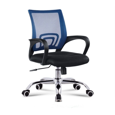 Moderner B&uuml;rostuhl aus Netzstoff mit festen Armlehnen, ergonomischer Computerstuhl aus Mikrofaser