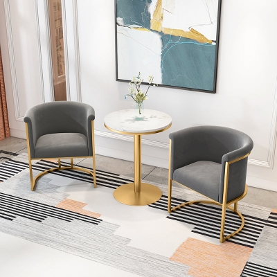 Parsons Velvet Arm Chair Esszimmerstuhl mit goldenem Fu&szlig;gestell aus Samt f&uuml;r das Esszimmer