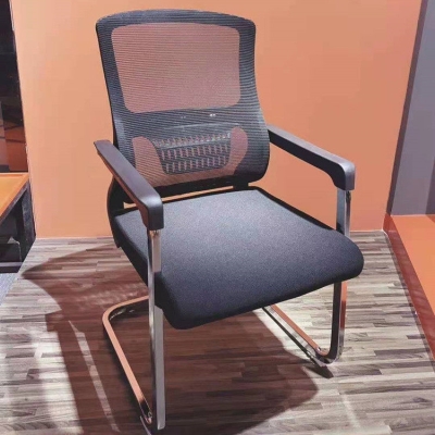 Zeitgen&ouml;ssischer ergonomischer B&uuml;rostuhl mit mittlerer R&uuml;ckenlehne, ohne Rollen