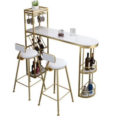 Glam Pub Table Specialty Bar-Stehtisch mit Steinplatte