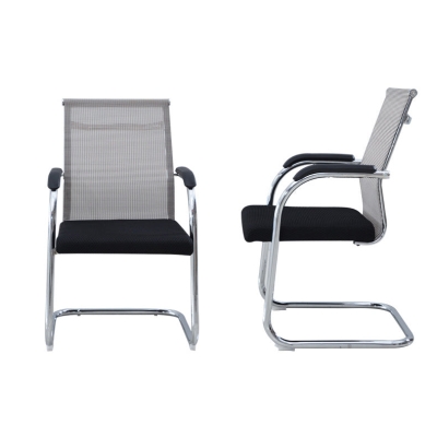 Sedia da ufficio con struttura in argento, poltrona AirGrid antistress e traspirante