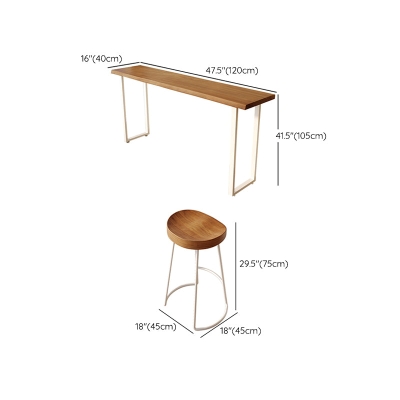 Zeitgen&ouml;ssisches Bartisch-Set, 1/4-teilig, Massivholz-Thekenh&ouml;hen-Set
