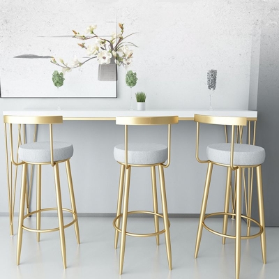 Glam Barhocker ohne R&uuml;ckenlehne, Barhocker aus Eisen mit Kissen und Pedal f&uuml;r die K&uuml;che