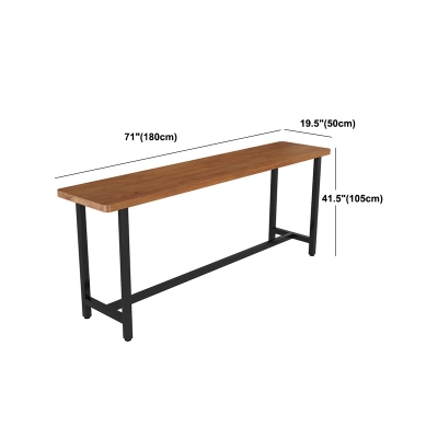Brauner Bartisch mit Kiefernholzplatte, moderner Pub-Tisch mit Metallrahmen