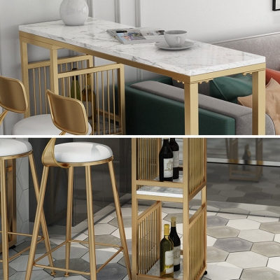 Wei&szlig;er Bartisch, 1/2/3-teiliges Kneipentisch-Set, luxuri&ouml;ser Thekentisch mit gepolsterten Hockern