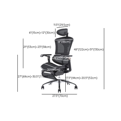 B&uuml;rostuhl mit abnehmbaren Armlehnen, moderner ergonomischer Stuhl mit atmungsaktiver R&uuml;ckenlehne