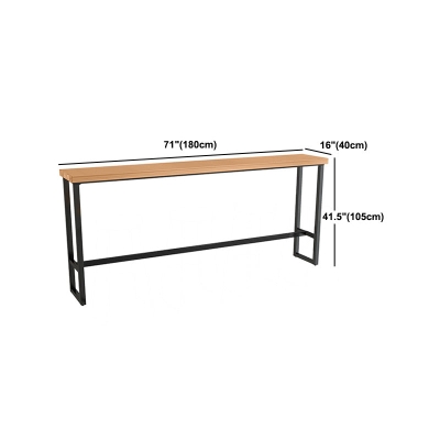1/5-teiliges industrielles Bartisch-Set aus Eisen, rechteckiges Bistro-Set mit Kiefernholzplatte und Fu&szlig;st&uuml;tze