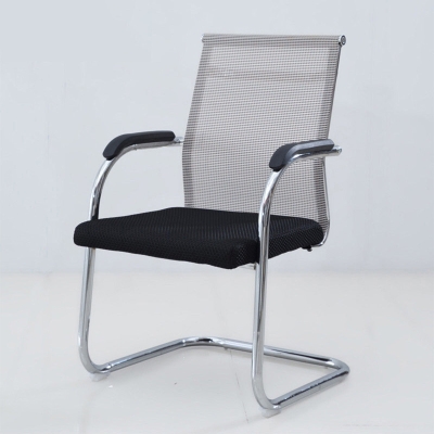 Sedia da ufficio con struttura in argento, poltrona AirGrid antistress e traspirante