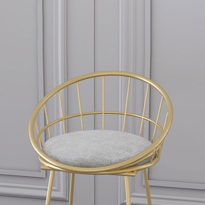 Theken-Barhocker mit niedriger R&uuml;ckenlehne, industrielle Metall-Thekenh&ouml;henhocker