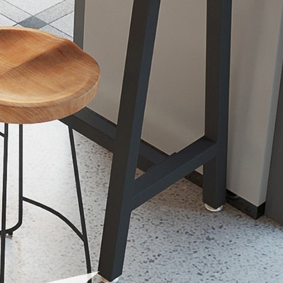 Rechteckiger Bartisch mit schwarzer Metallbasis, Bistro-Bartisch f&uuml;r das Wohnzimmer