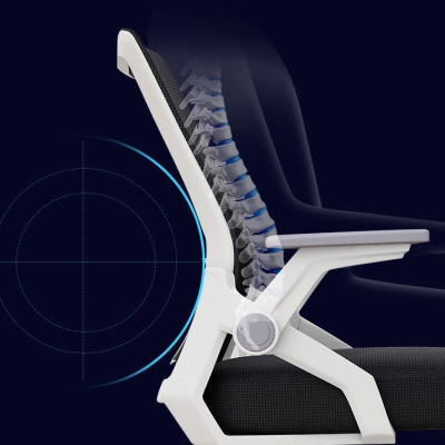 Ergonomischer Schreibtischstuhl mit mittlerer R&uuml;ckenlehne, verstellbare Armlehnen, B&uuml;rostuhl f&uuml;r das Heimb&uuml;ro
