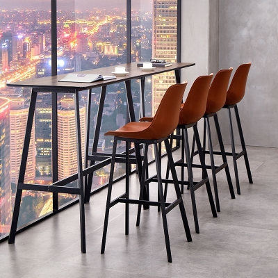 Barhocker aus Leder, moderner Barhocker mit R&uuml;ckenlehne f&uuml;r das Esszimmer