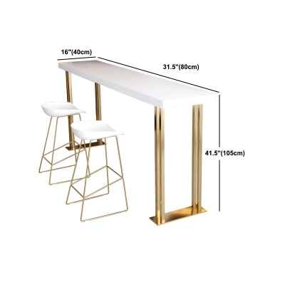 Wei&szlig;er Holztisch, rechteckig, modern, mit Metallsockel, Cocktailtisch mit Sockel