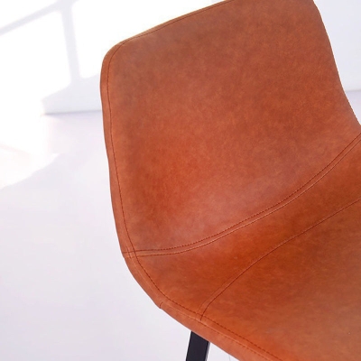 Esszimmerhocker aus Kunstleder, industrielle Barhocker mit schwarzem Metallgestell