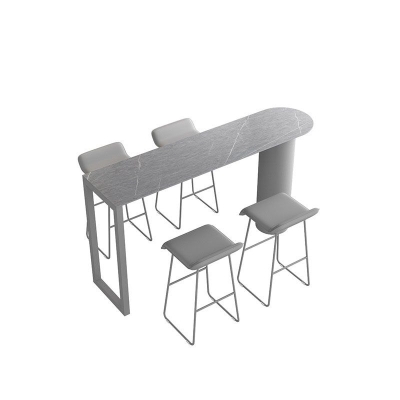 Stein-Bartisch im zeitgen&ouml;ssischen Stil, Bistro-Barschreibtisch mit doppeltem Sockel