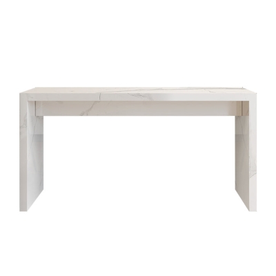 Rechteckiger Tisch aus Schiefer, moderner, minimalistischer Bartisch f&uuml;r Zuhause in Wei&szlig;