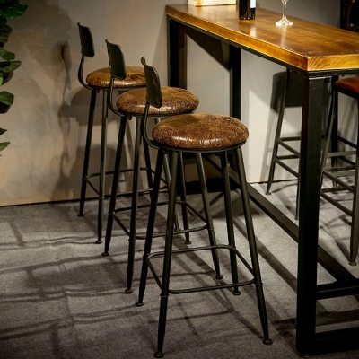 Rechteckiger Bistrotisch mit Kiefernholzplatte, industrieller Bartisch mit Bockgestell